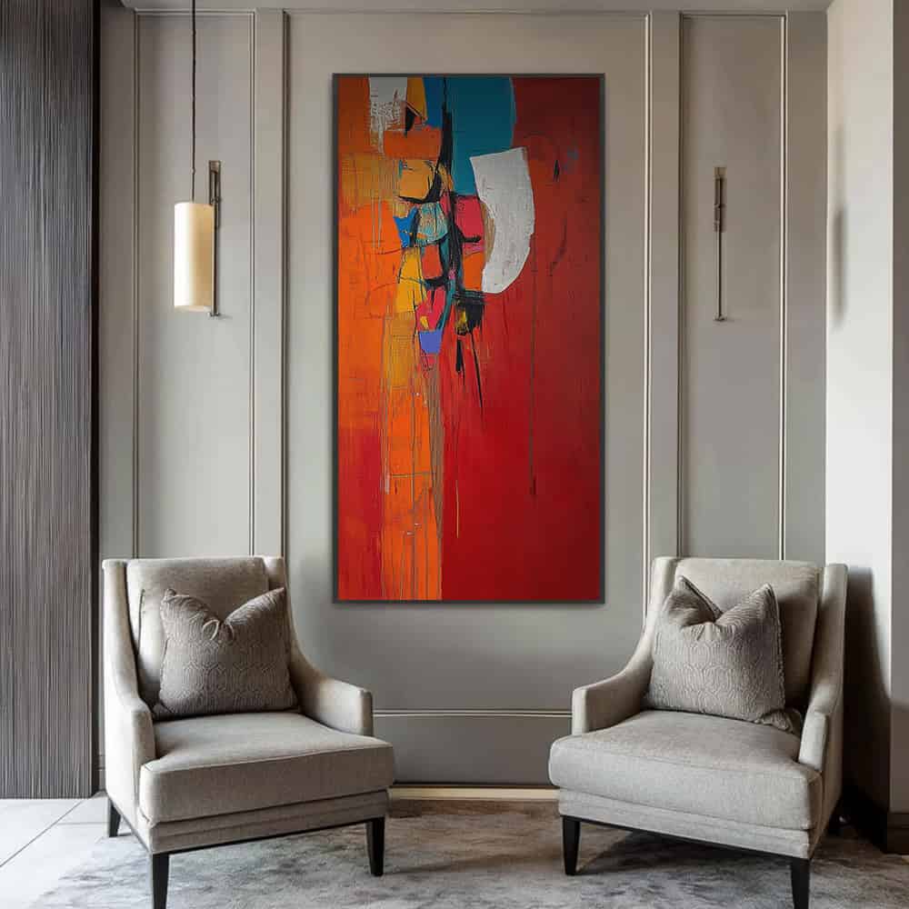 COLOR ABSTRACT ART "CRIMSON TOTEM"
