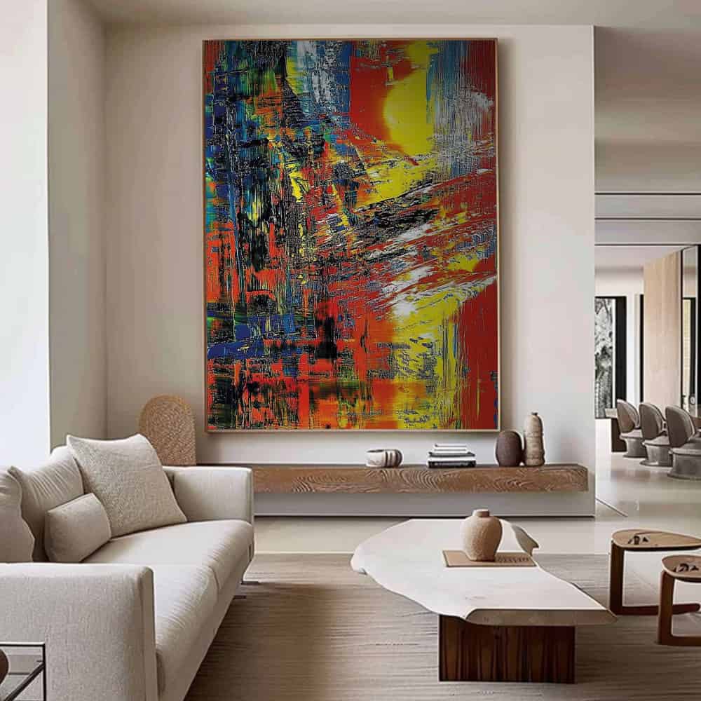 COLOR ABSTRACT ART "FRACTURED SUN"