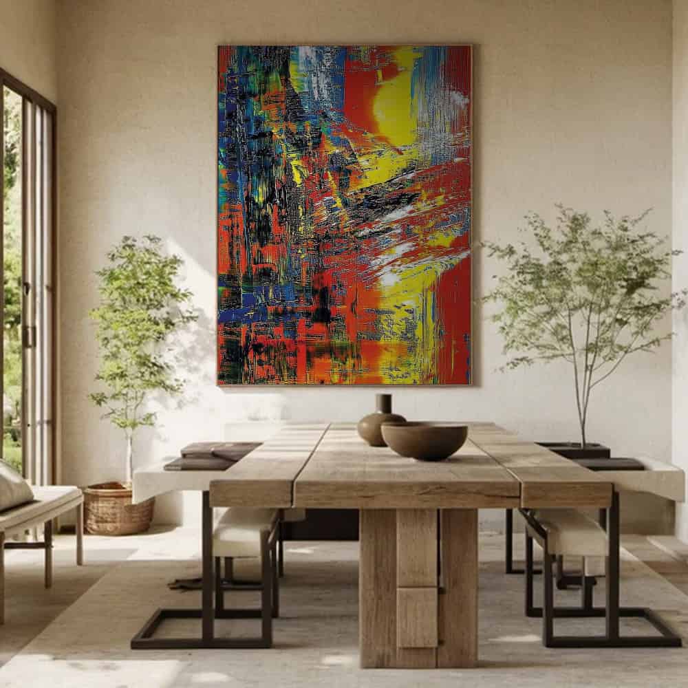 COLOR ABSTRACT ART "FRACTURED SUN"