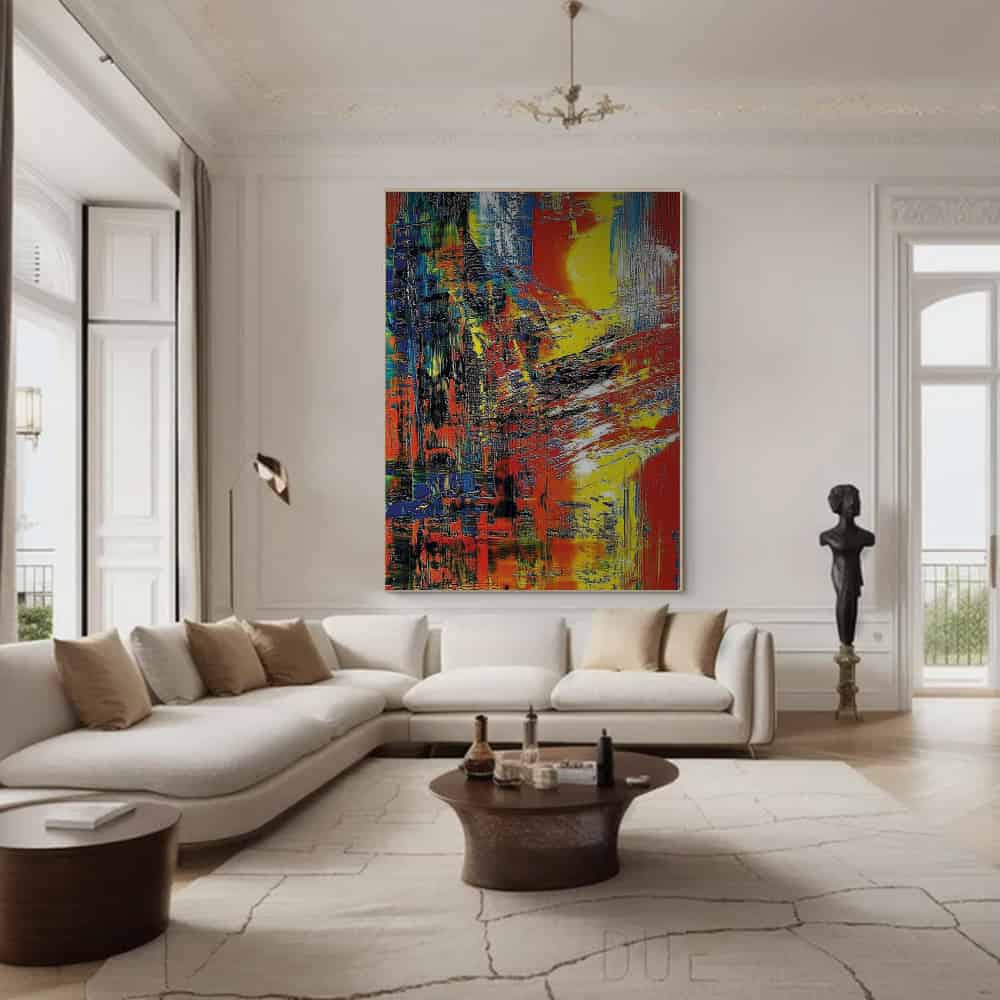 COLOR ABSTRACT ART "FRACTURED SUN"