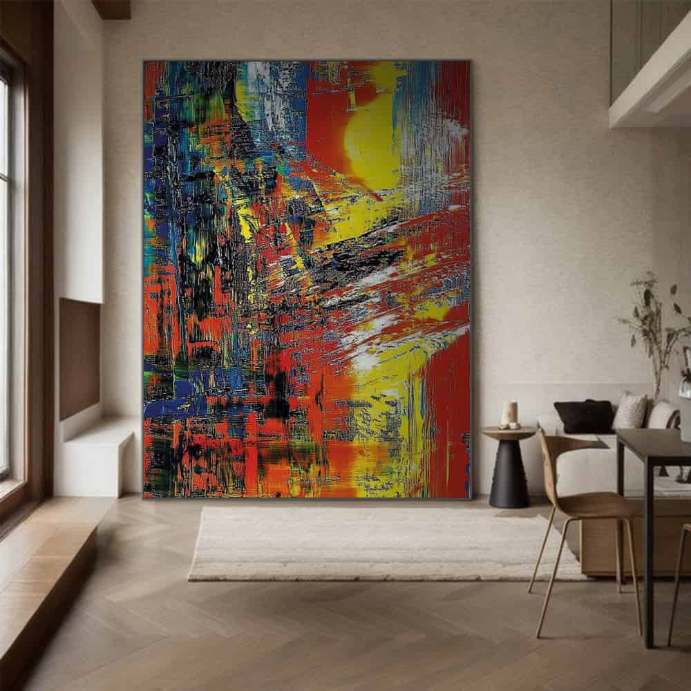 COLOR ABSTRACT ART "FRACTURED SUN"
