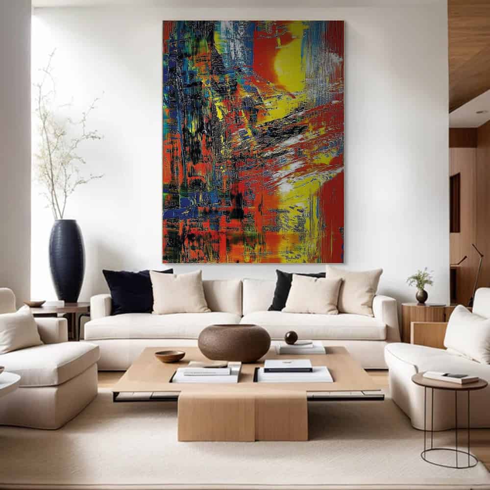 COLOR ABSTRACT ART "FRACTURED SUN"