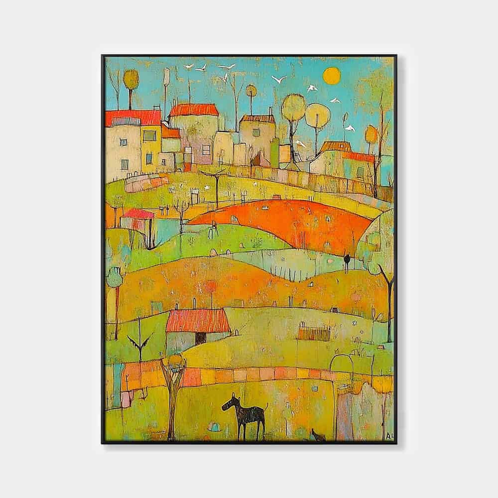 COLOR ABSTRACT ART "HILLSIDE MELODY"