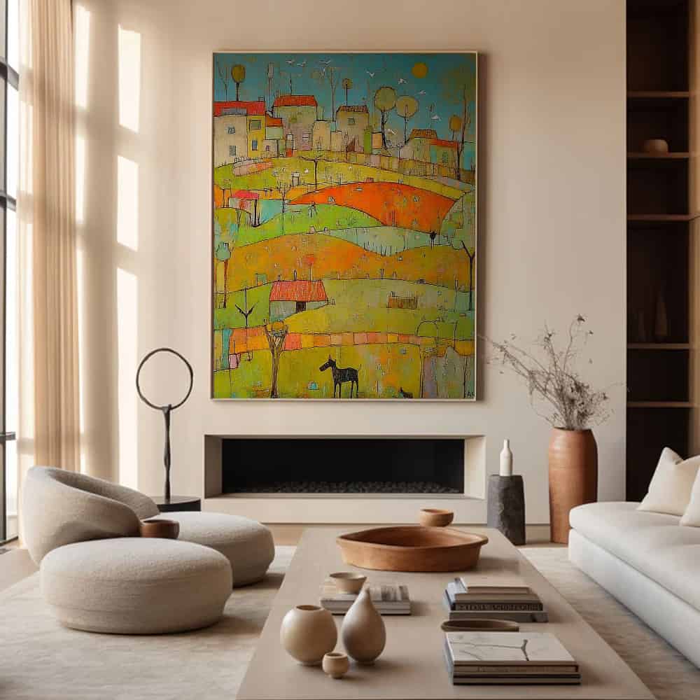 COLOR ABSTRACT ART "HILLSIDE MELODY"