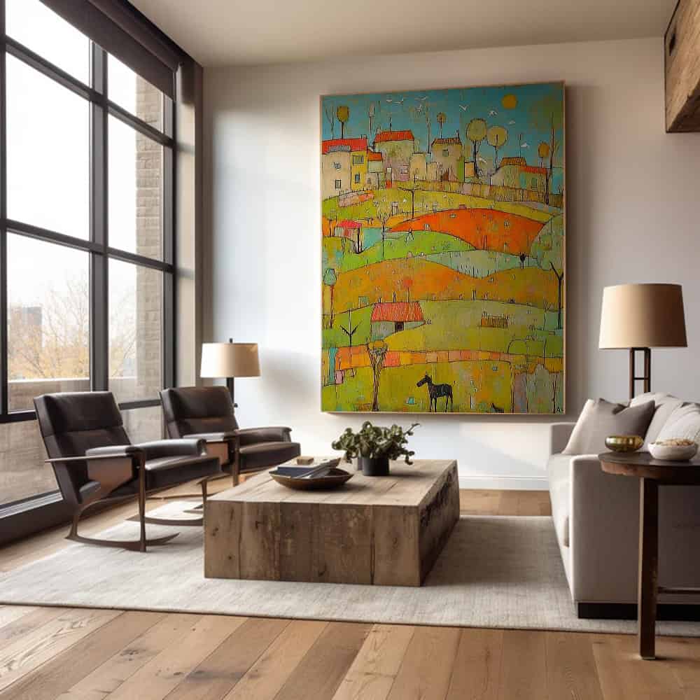 COLOR ABSTRACT ART "HILLSIDE MELODY"