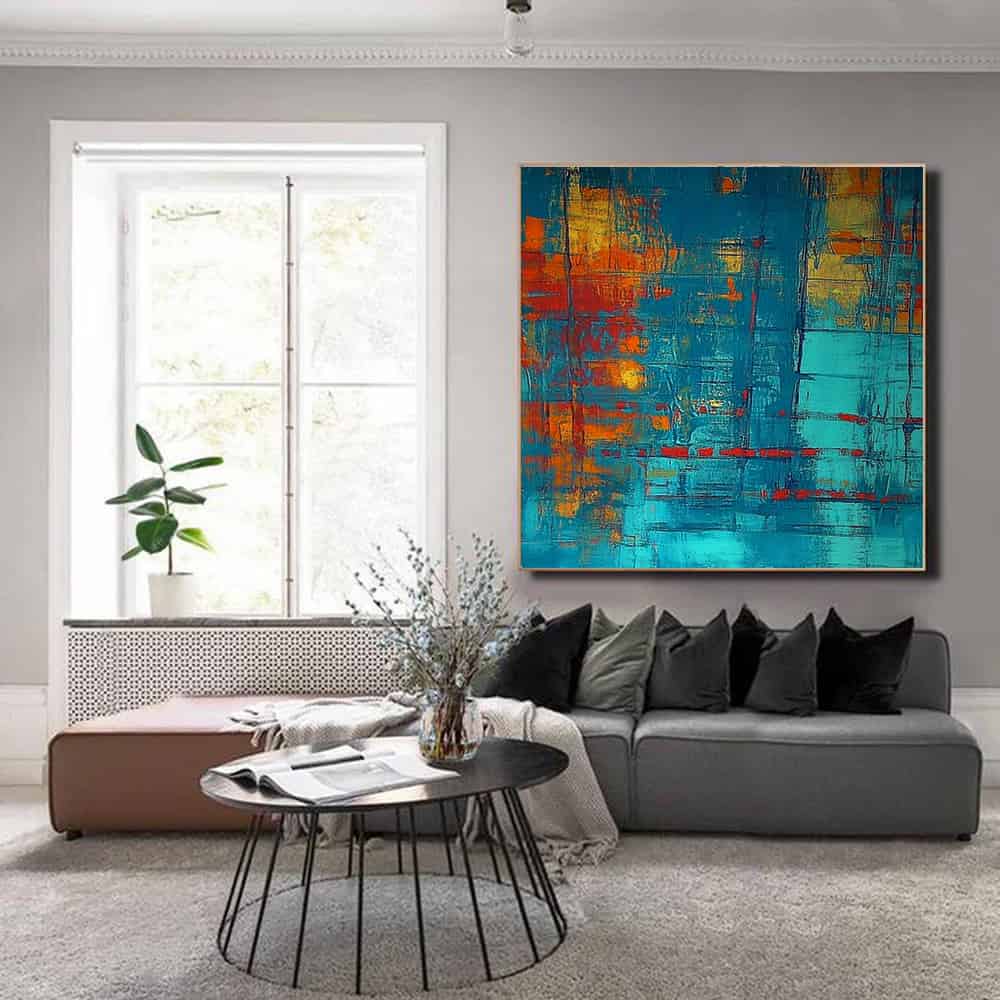 COLOR ABSTRACT ART "HORIZON FIRE"