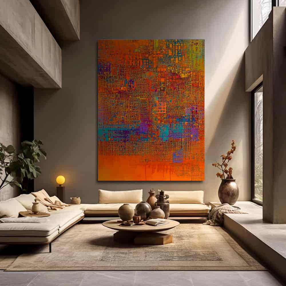 COLOR ABSTRACT ART "PIXEL MELTDOWN"