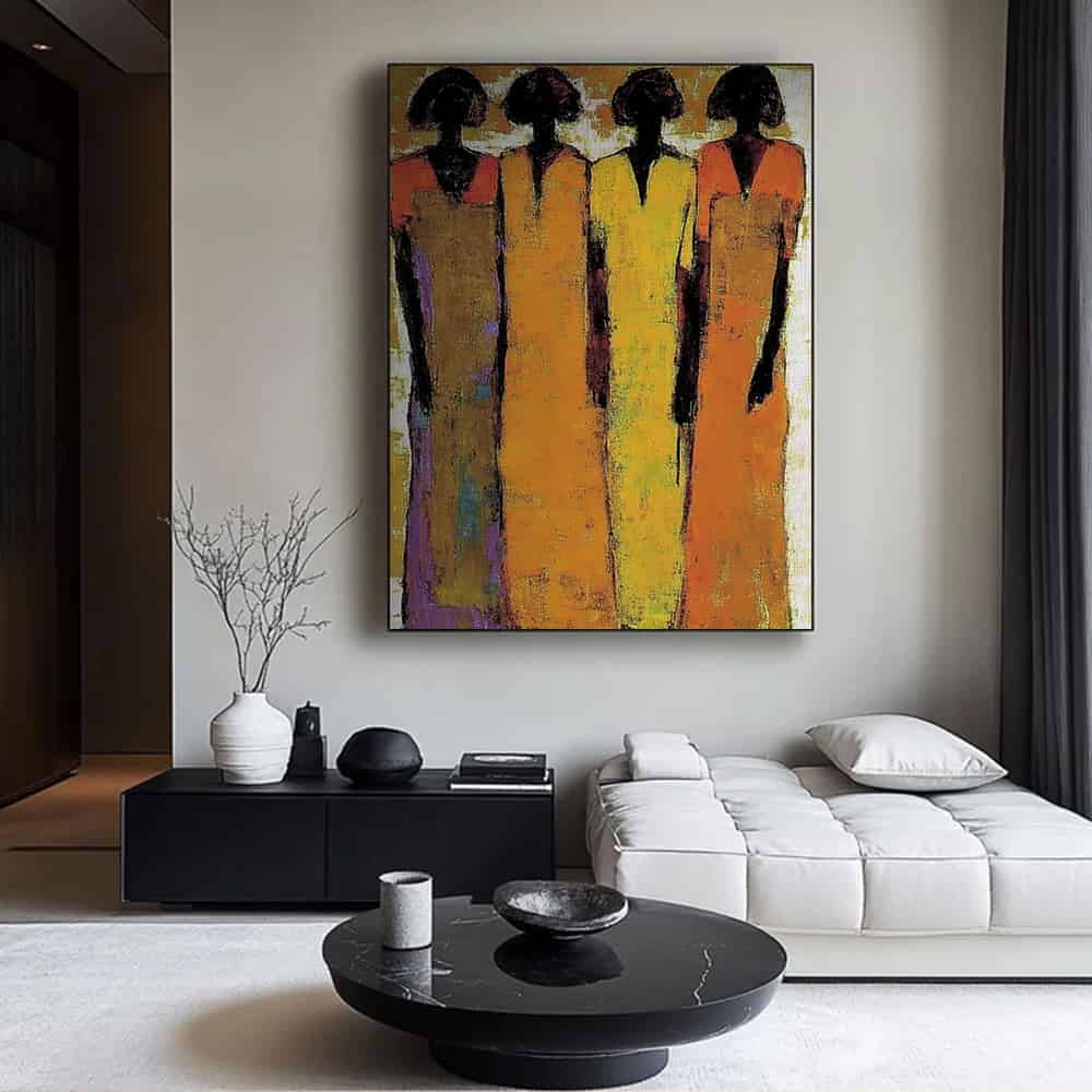 COLOR ABSTRACT ART "SAFFRON GATHERING"