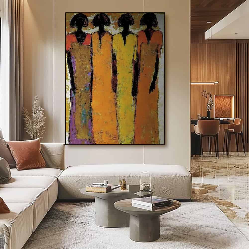 COLOR ABSTRACT ART "SAFFRON GATHERING"