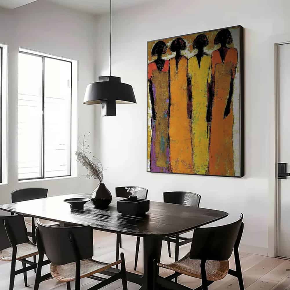 COLOR ABSTRACT ART "SAFFRON GATHERING"