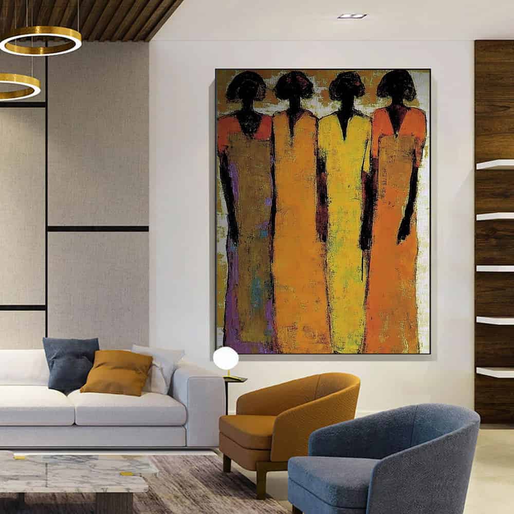 COLOR ABSTRACT ART "SAFFRON GATHERING"