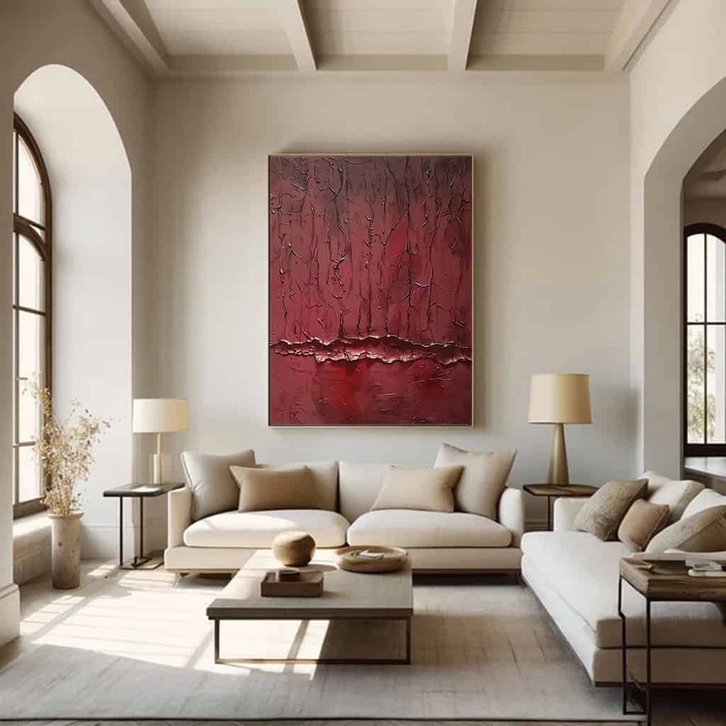 COLOR ABSTRACT ART "SCARLET FISSURE"