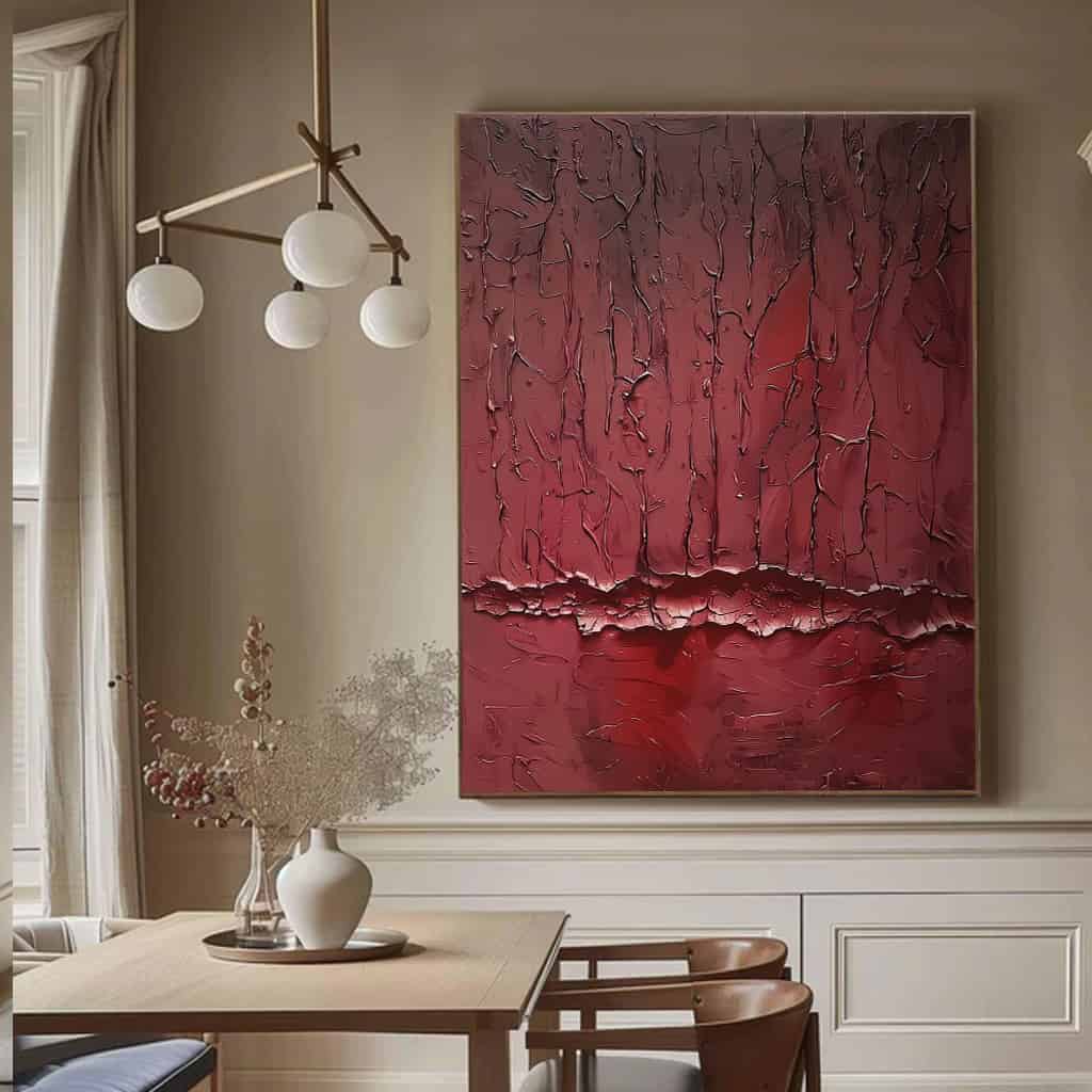 COLOR ABSTRACT ART "SCARLET FISSURE"