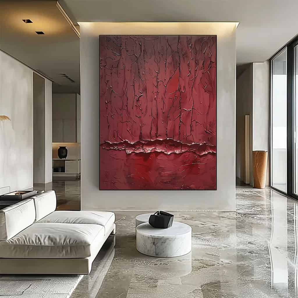 COLOR ABSTRACT ART "SCARLET FISSURE"