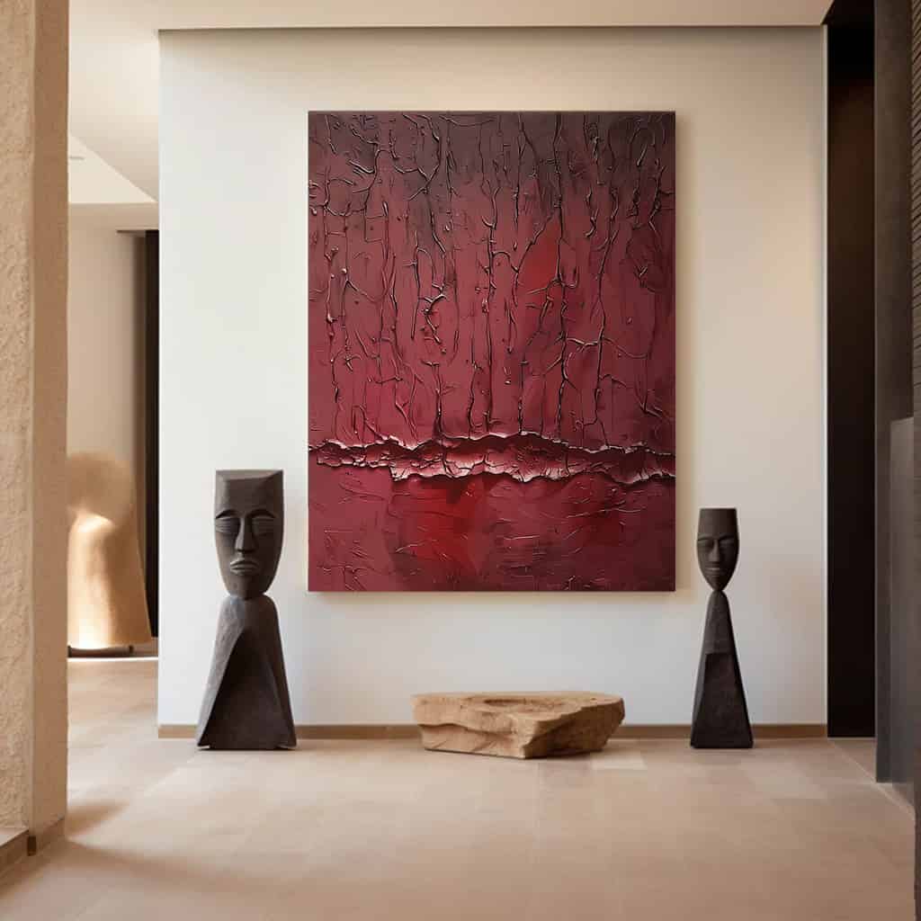 COLOR ABSTRACT ART "SCARLET FISSURE"