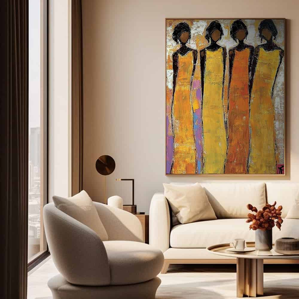 COLOR ABSTRACT ART "SISTERS OF THE SUN"