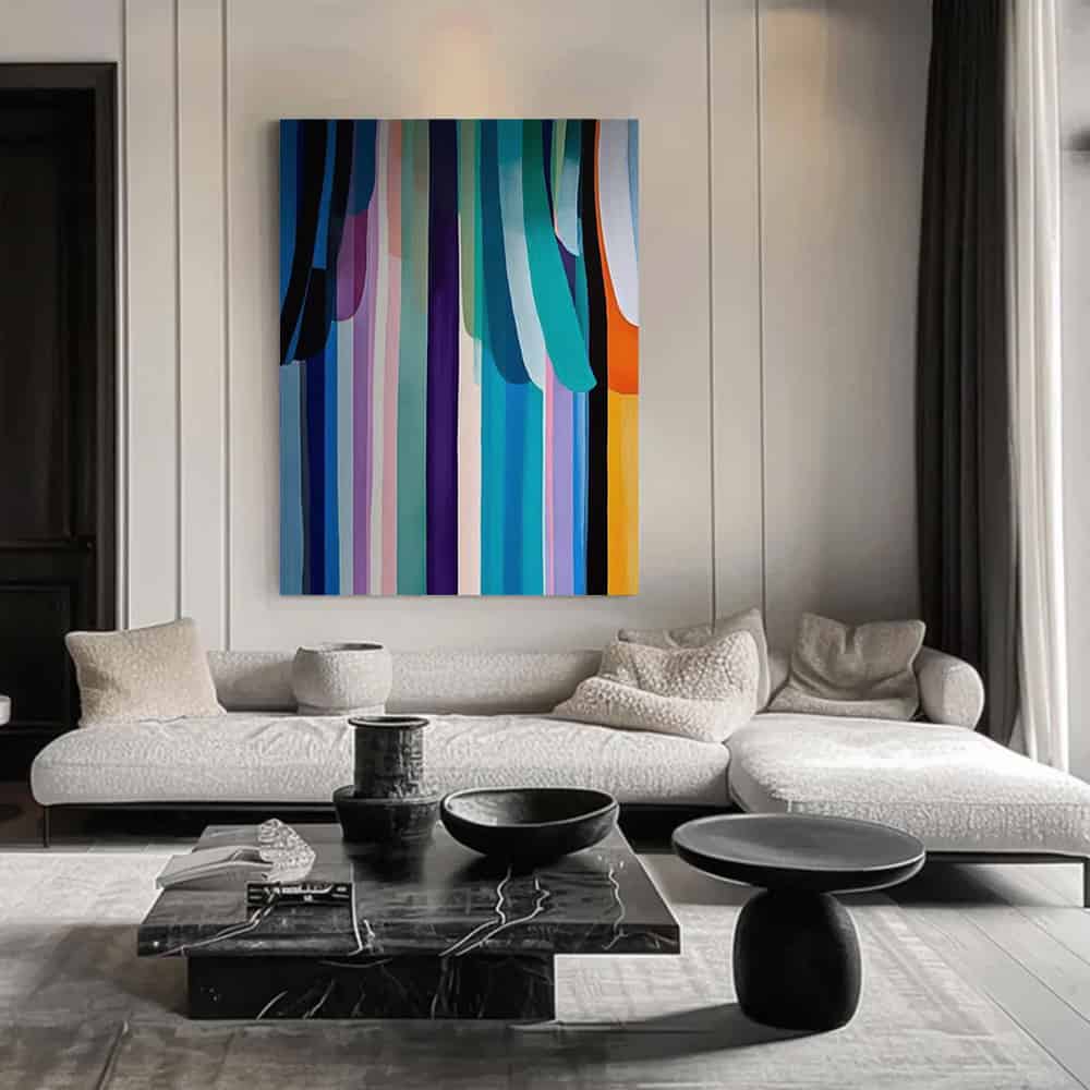 COLOR ABSTRACT ART "SPECTRAL FALLS"
