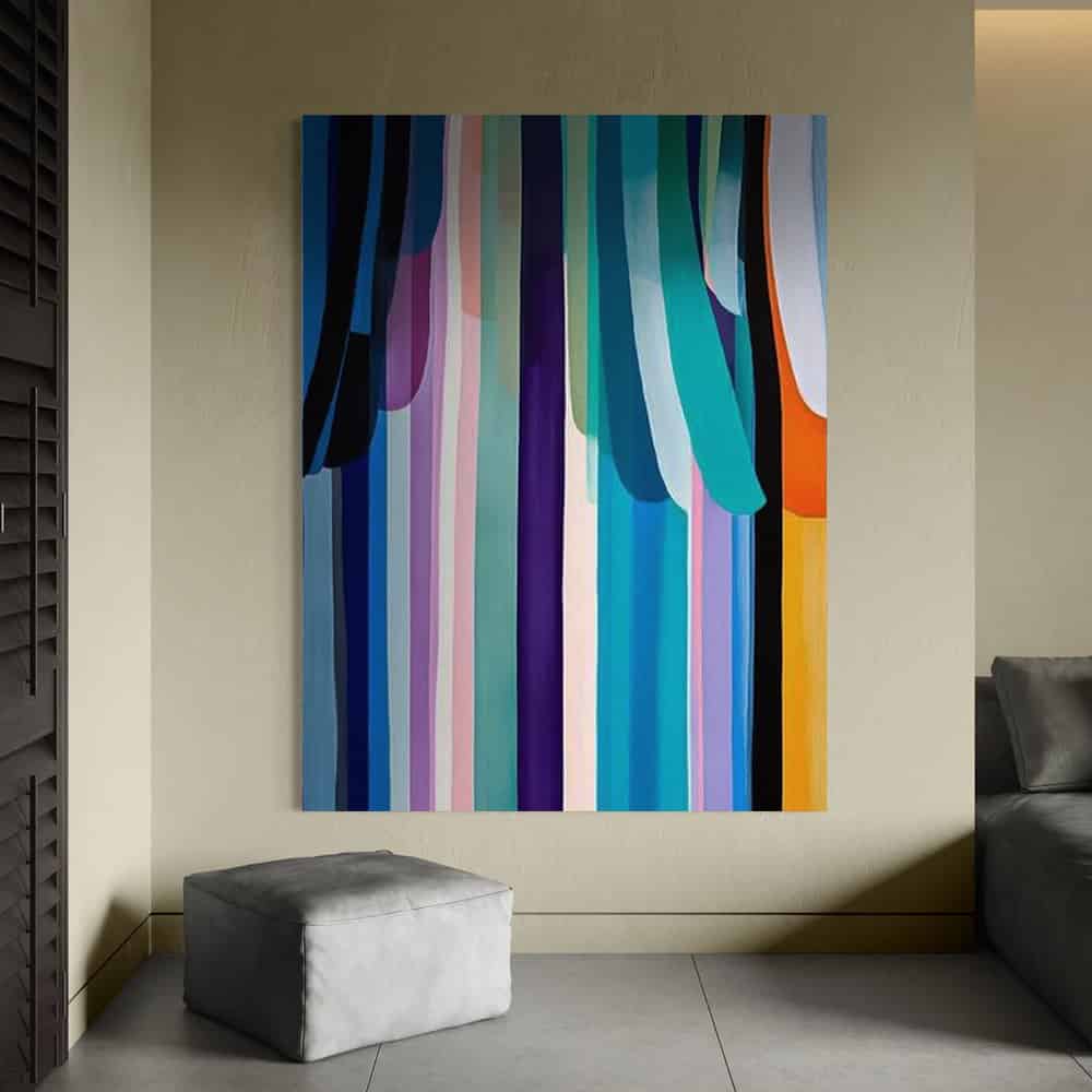 COLOR ABSTRACT ART "SPECTRAL FALLS"
