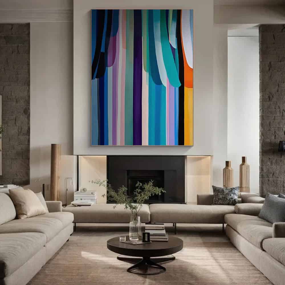 COLOR ABSTRACT ART "SPECTRAL FALLS"