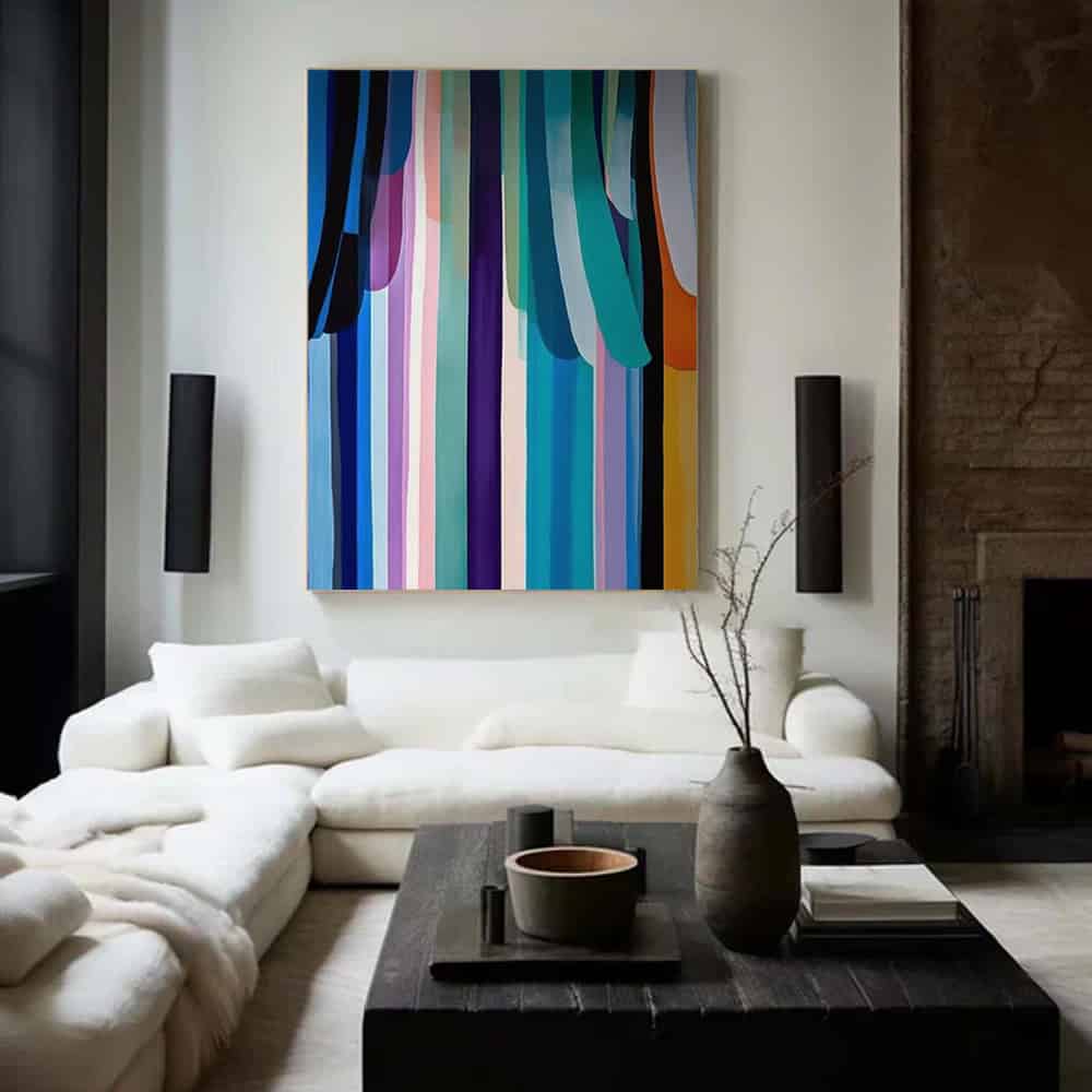COLOR ABSTRACT ART "SPECTRAL FALLS"