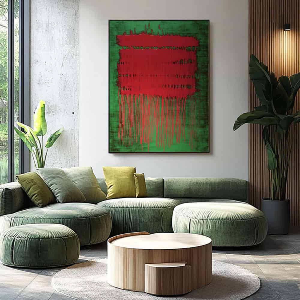 COLOR ABSTRACT ART "VERMILION BLEED"