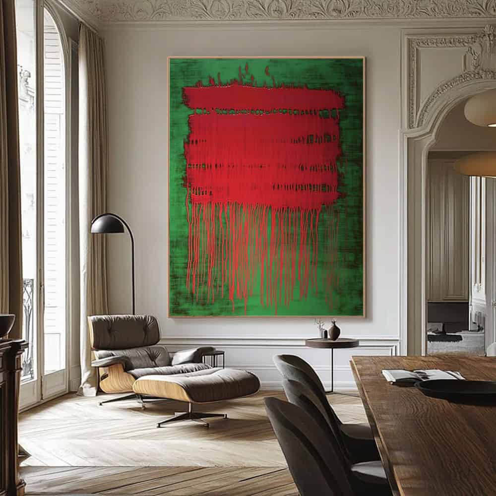 COLOR ABSTRACT ART "VERMILION BLEED"