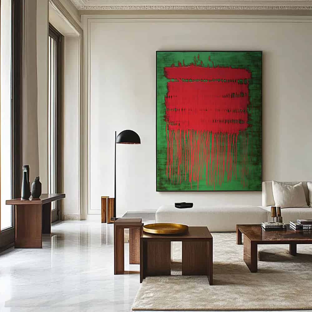 COLOR ABSTRACT ART "VERMILION BLEED"