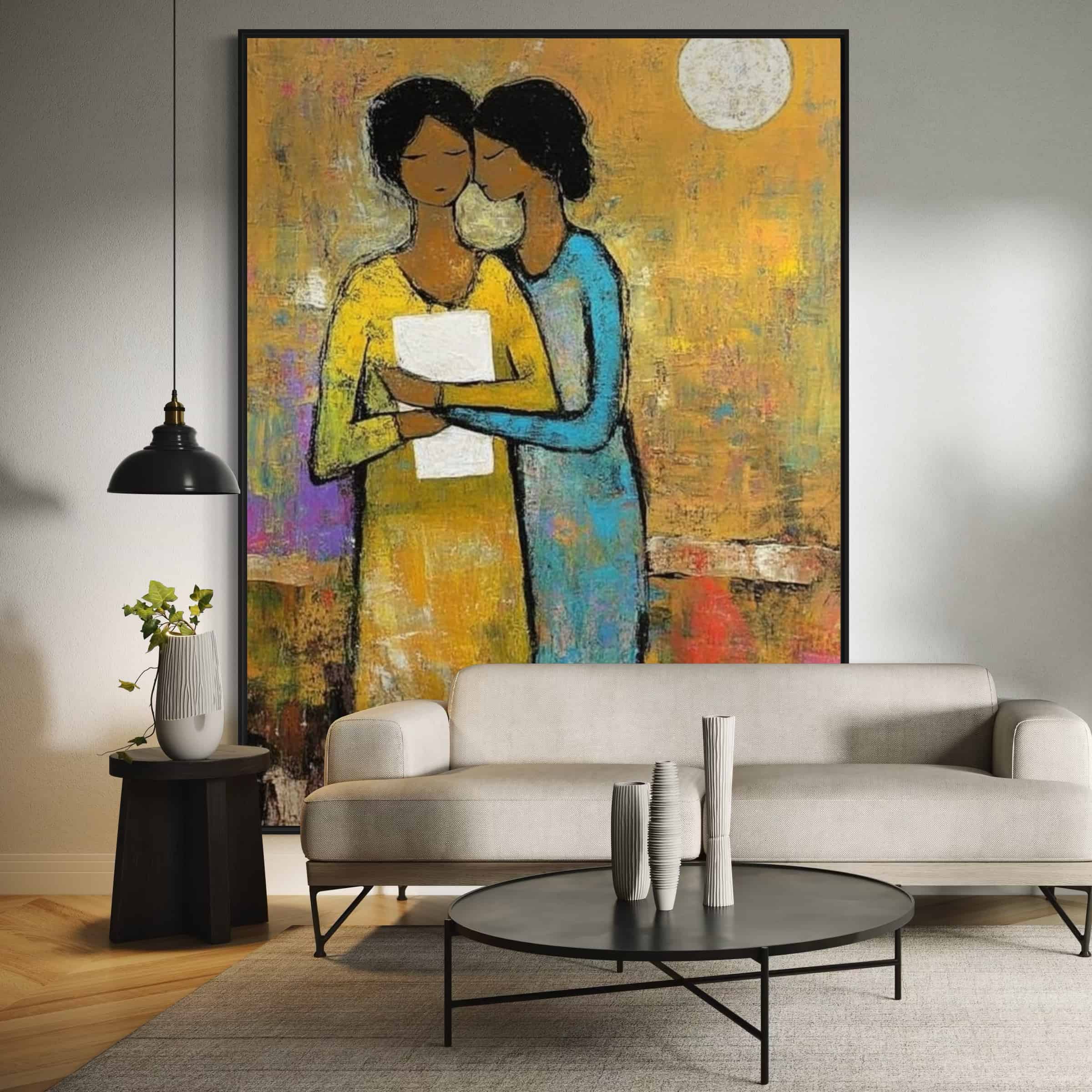 EXPRESSIVE FIGURATIVE ART: "SISTERS' BOND"