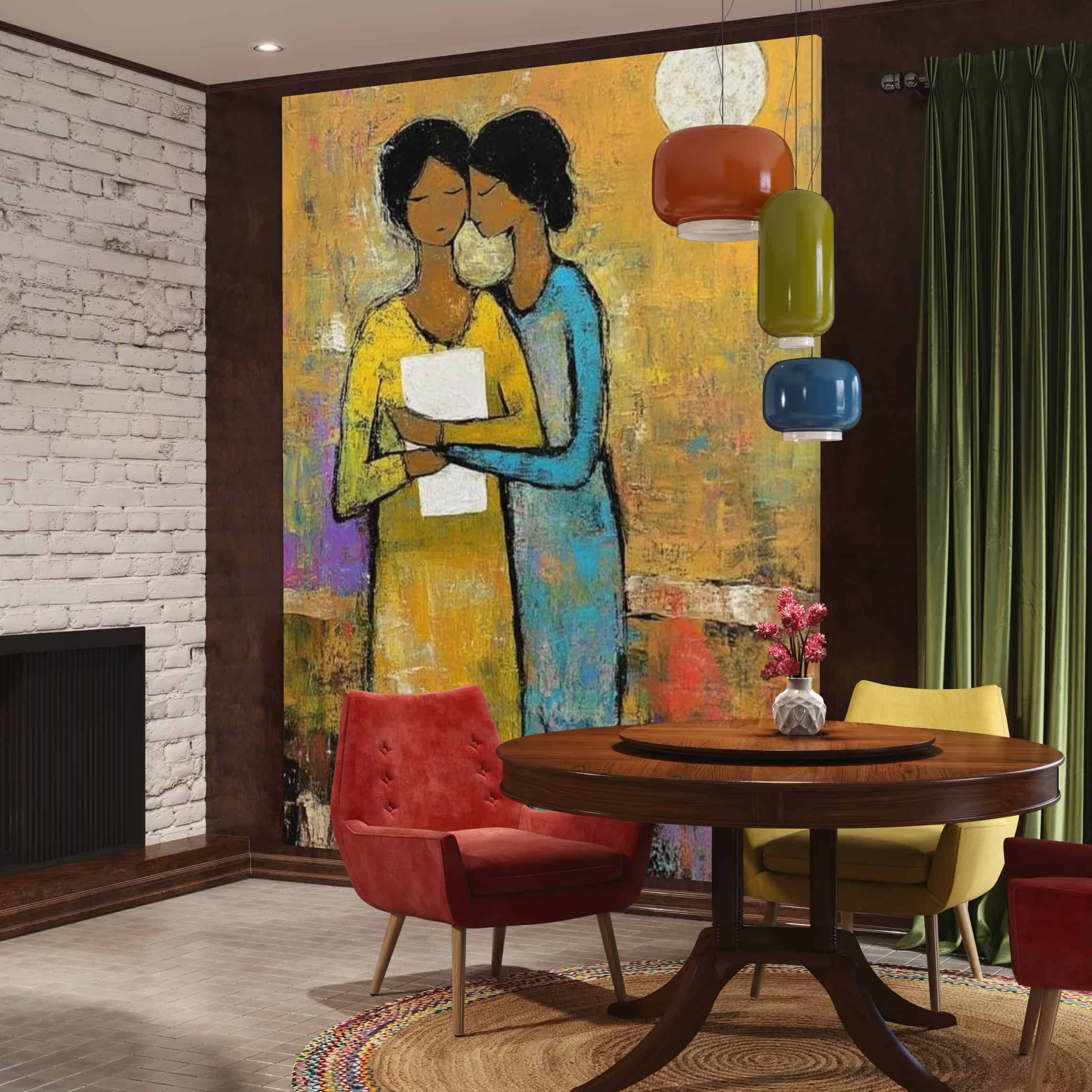 EXPRESSIVE FIGURATIVE ART: "SISTERS' BOND"