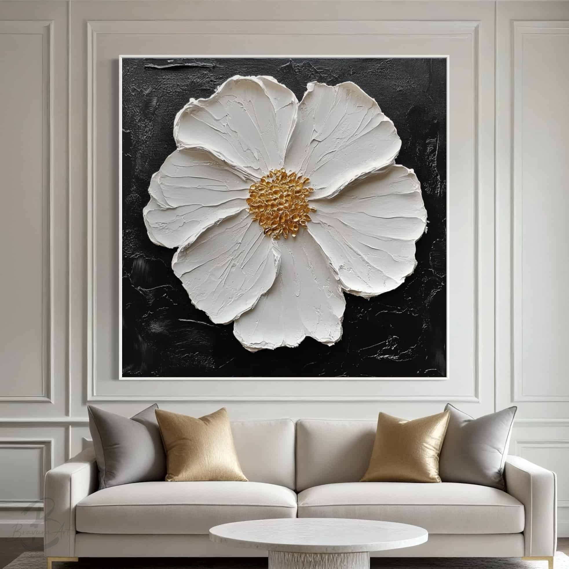 RICH TEXTURED ART "MIDNIGHT BLOOM"