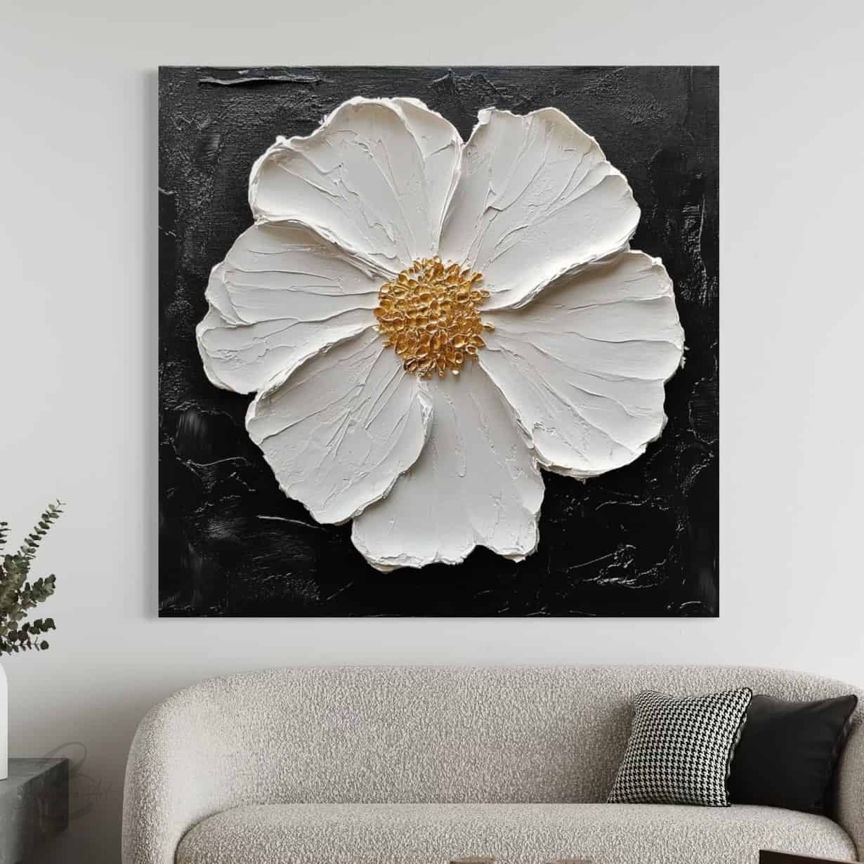 RICH TEXTURED ART "MIDNIGHT BLOOM"