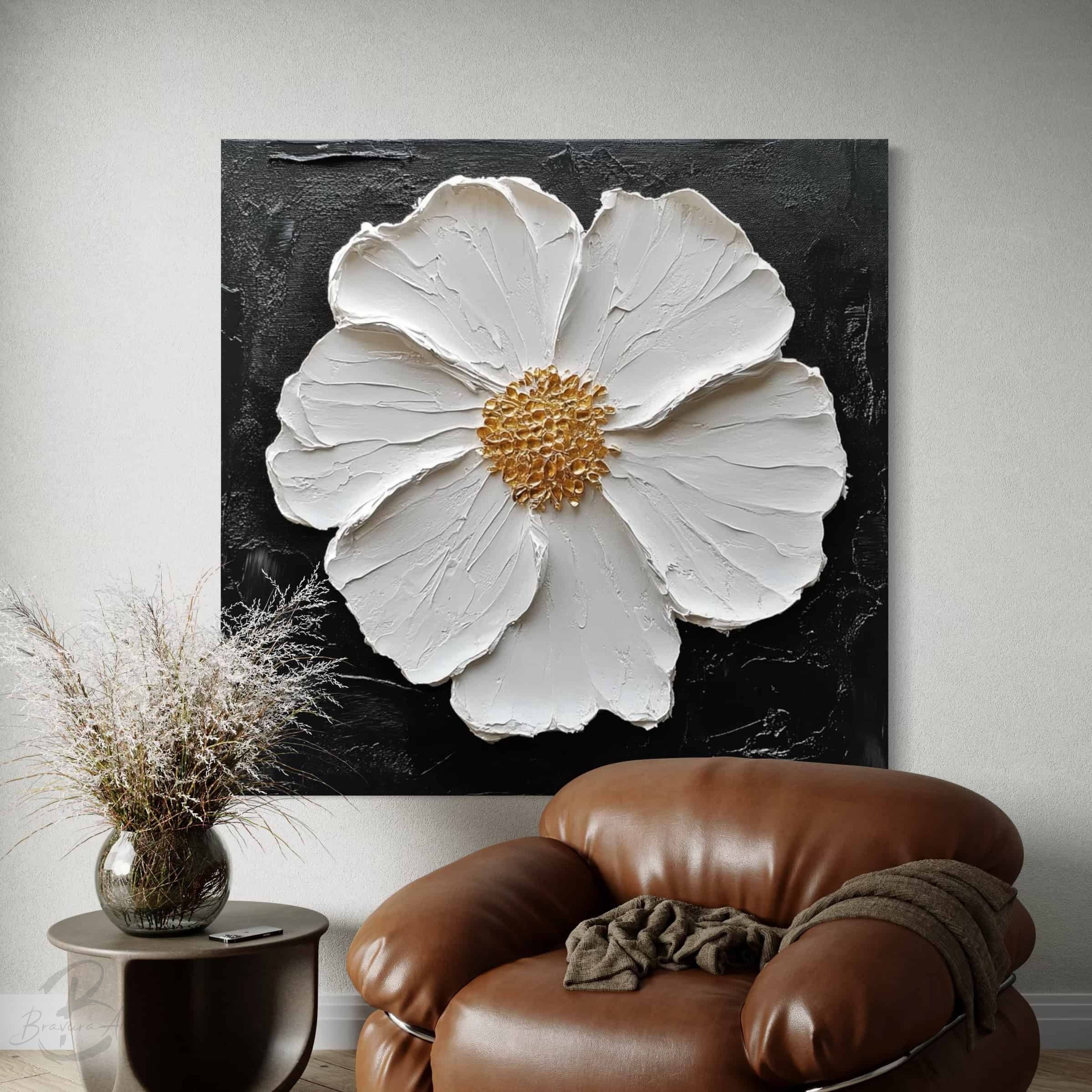 RICH TEXTURED ART "MIDNIGHT BLOOM"