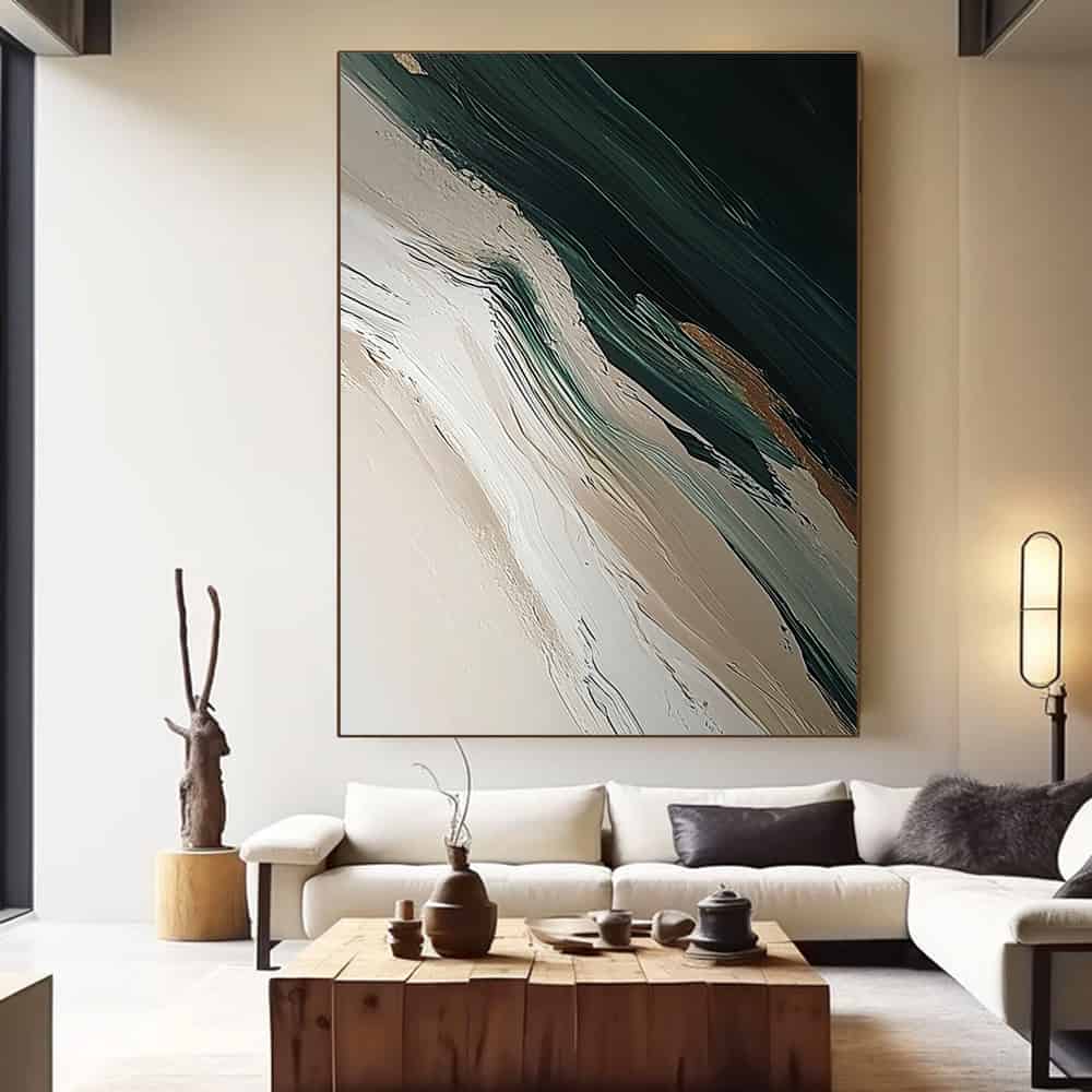 GREEN ABSTRACT ART "AVALANCHE"