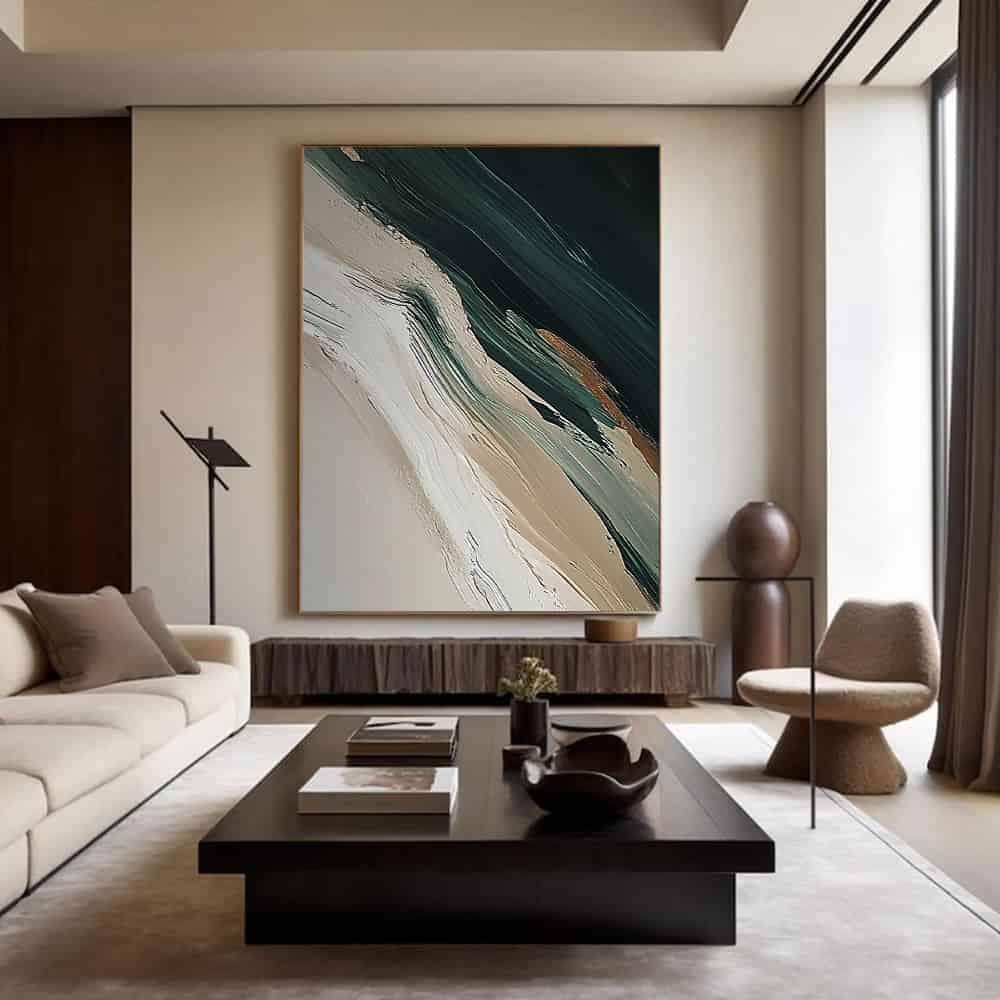 GREEN ABSTRACT ART "AVALANCHE"