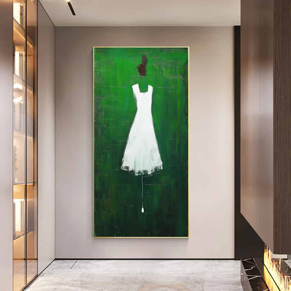 GREEN ABSTRACT ART "FADING PRESENCE"