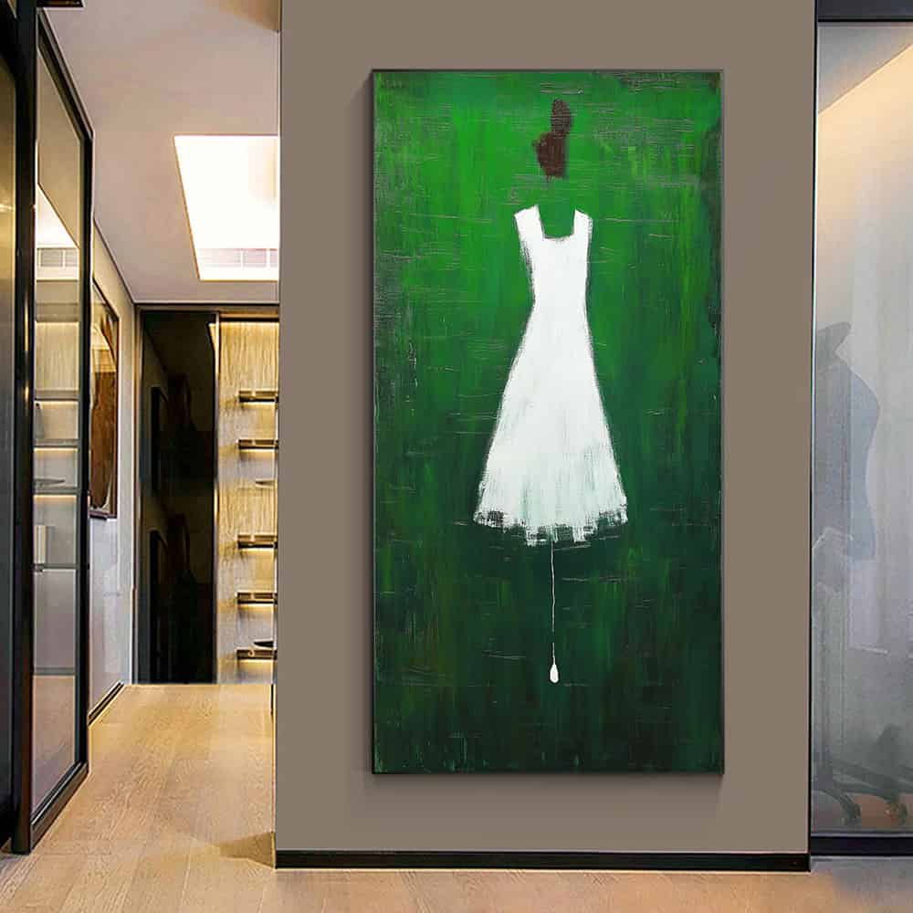 GREEN ABSTRACT ART "FADING PRESENCE"