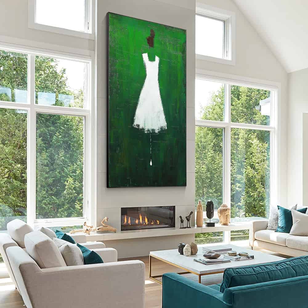 GREEN ABSTRACT ART "FADING PRESENCE"