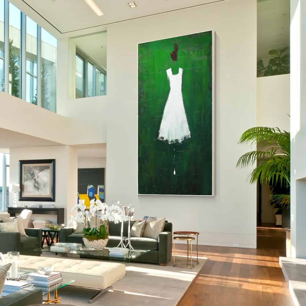 GREEN ABSTRACT ART "FADING PRESENCE"