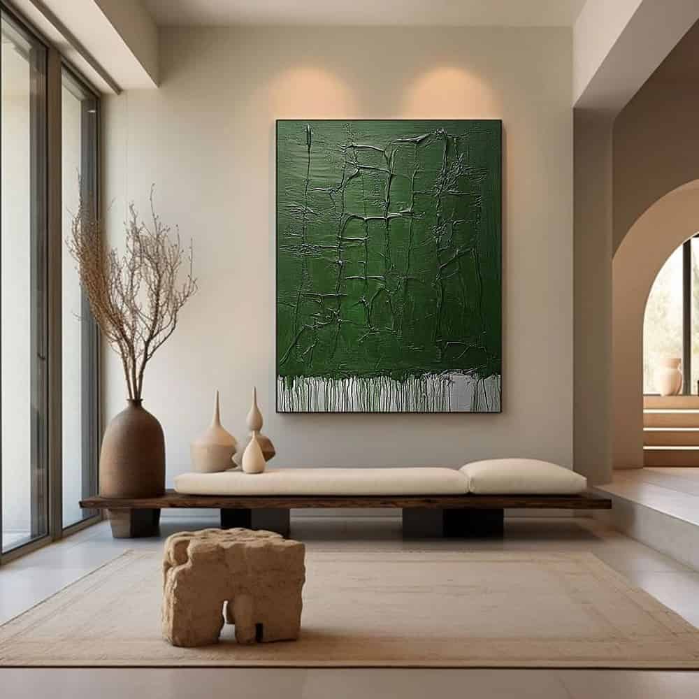 GREEN ABSTRACT ART "FRACTURED FOREST"