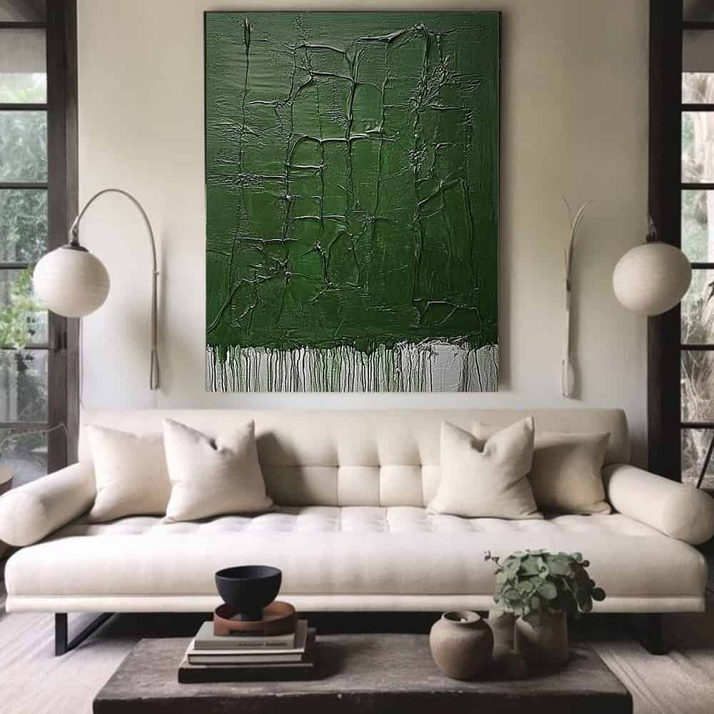 GREEN ABSTRACT ART "FRACTURED FOREST"