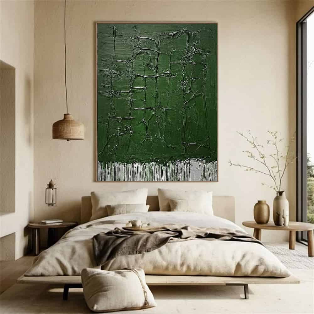 GREEN ABSTRACT ART "FRACTURED FOREST"