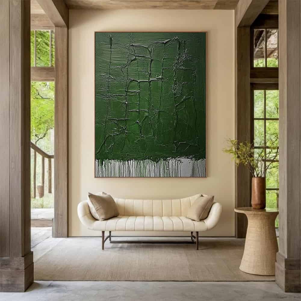 GREEN ABSTRACT ART "FRACTURED FOREST"