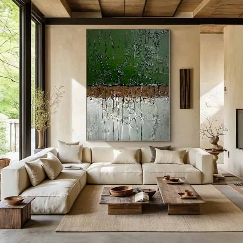 GREEN ABSTRACT ART "FRACTURED GROWTH"