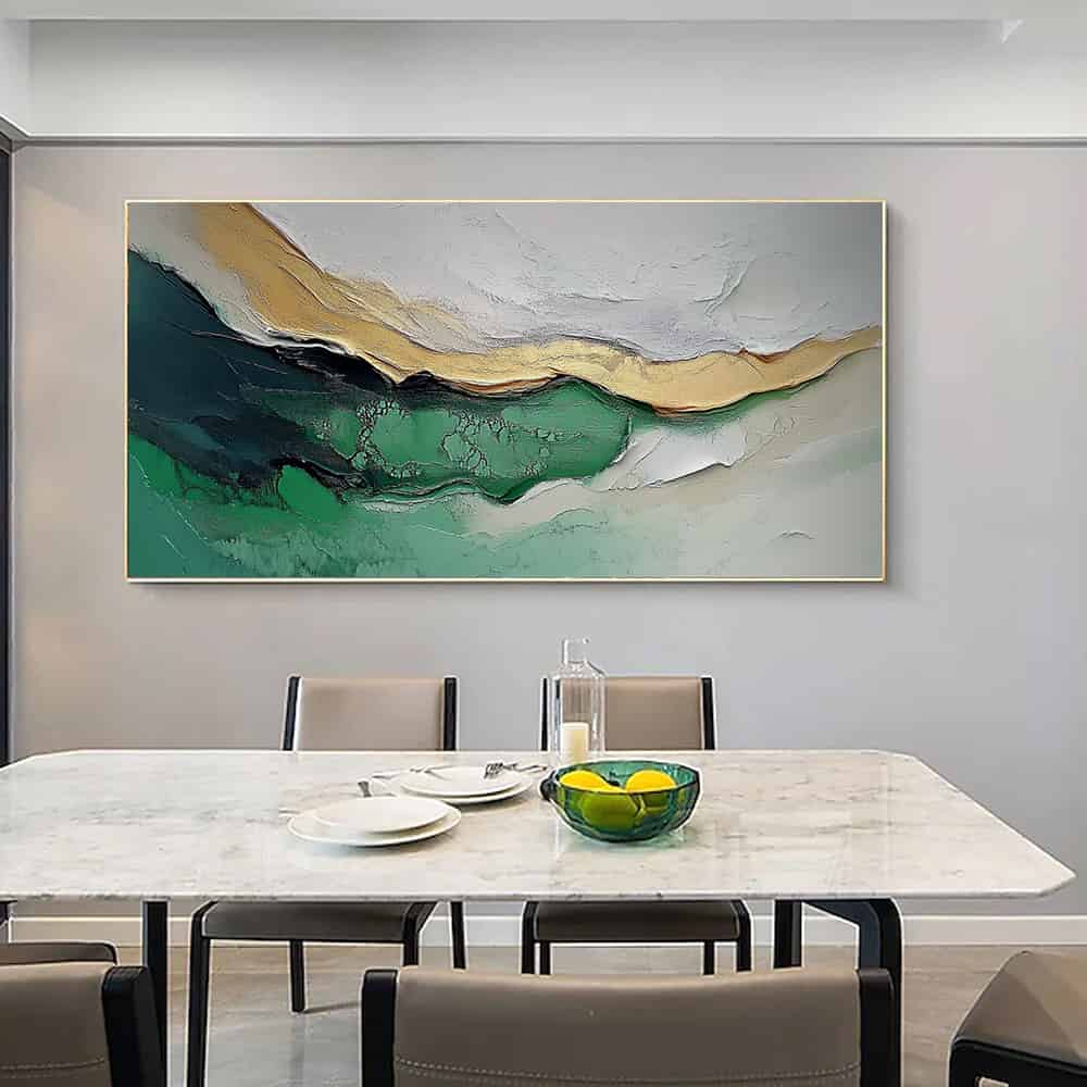 GREEN ABSTRACT ART "GILDED VEIN"