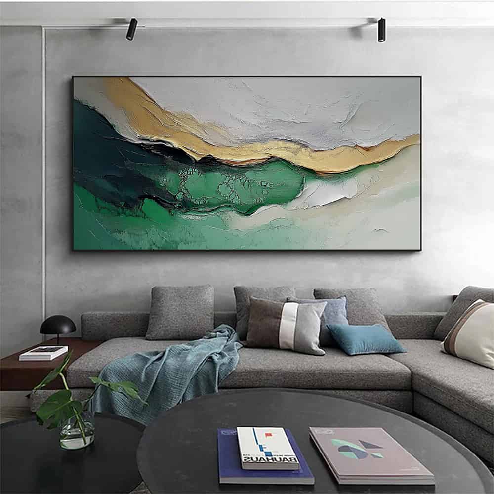 GREEN ABSTRACT ART "GILDED VEIN"