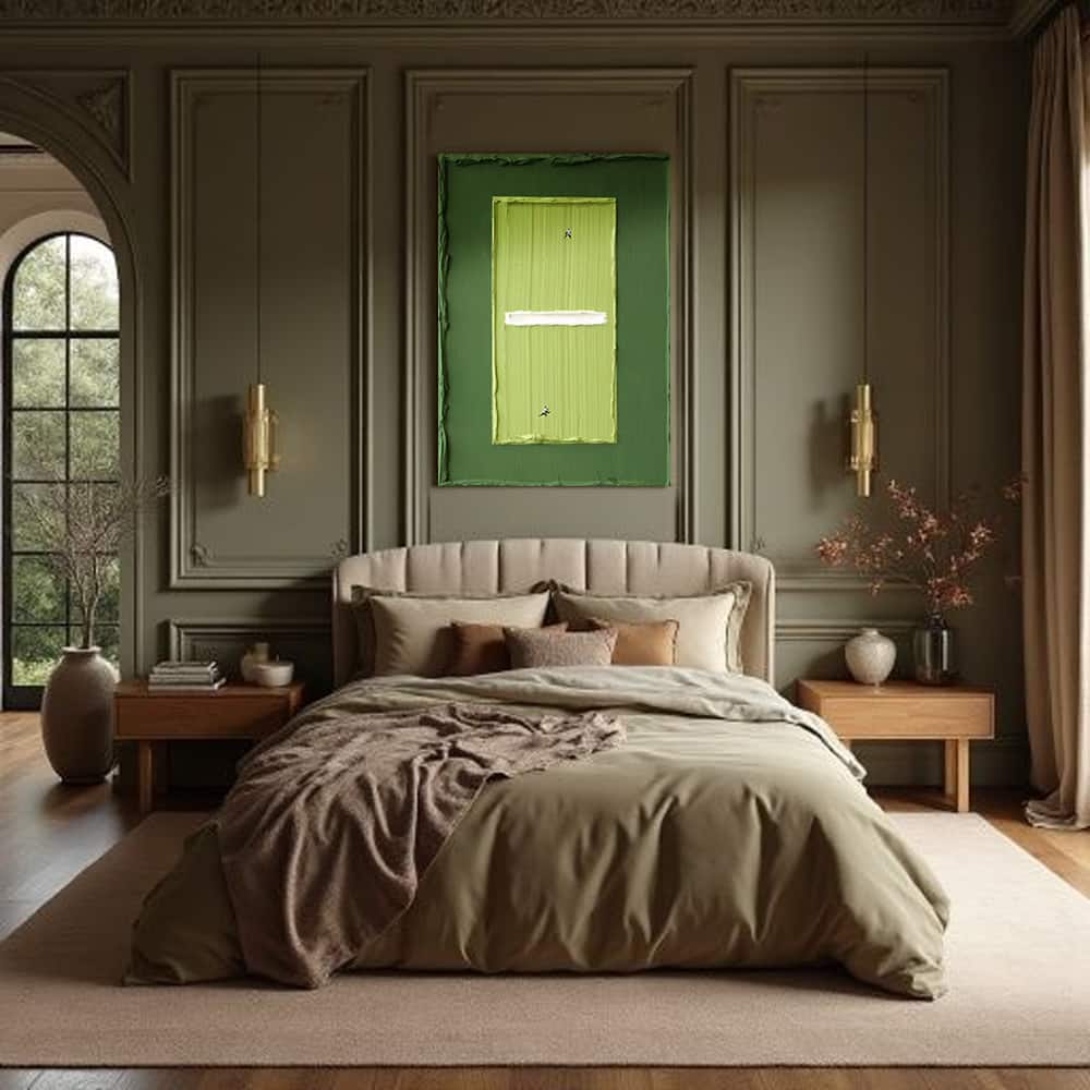 GREEN ABSTRACT ART "INNER COURT"