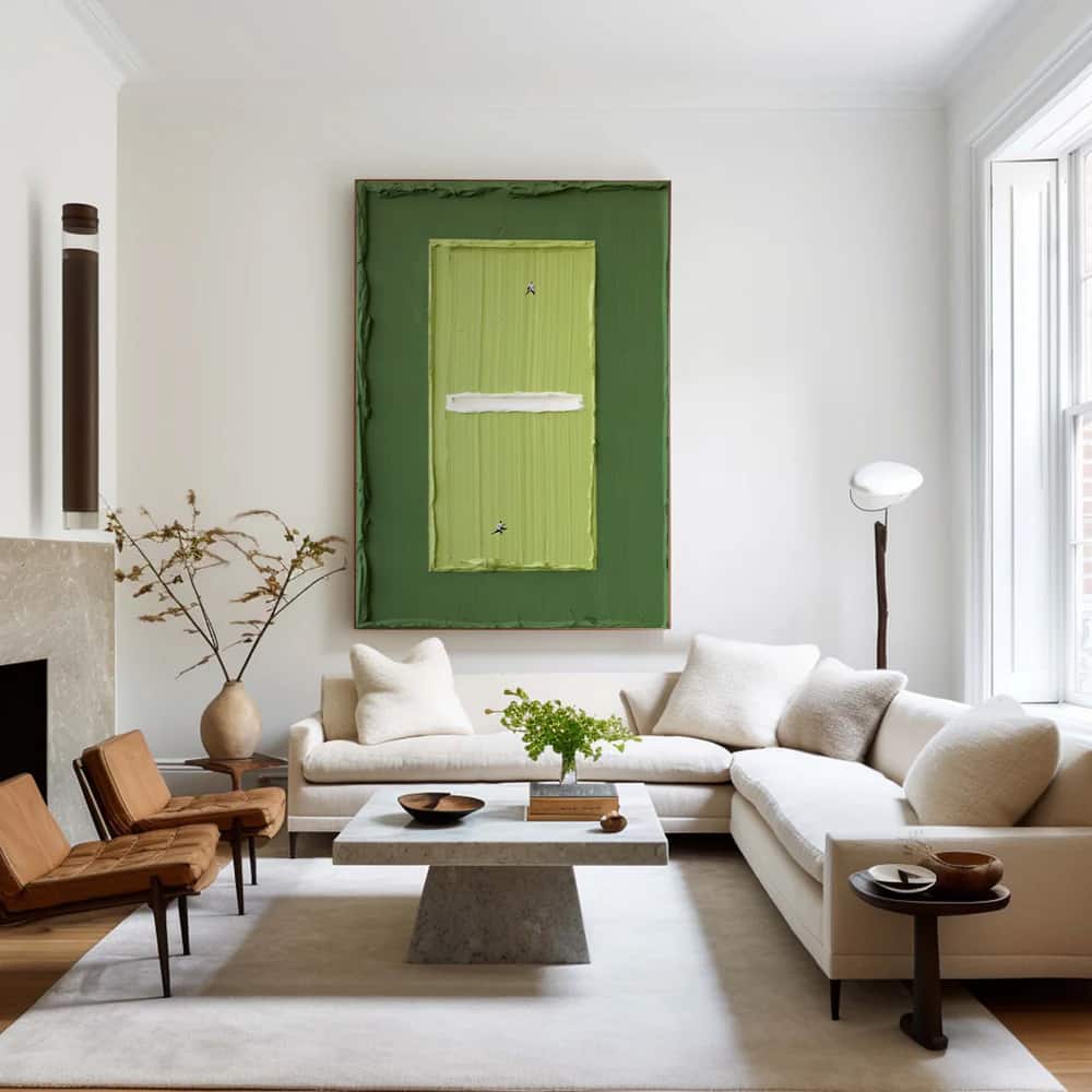 GREEN ABSTRACT ART "INNER COURT"