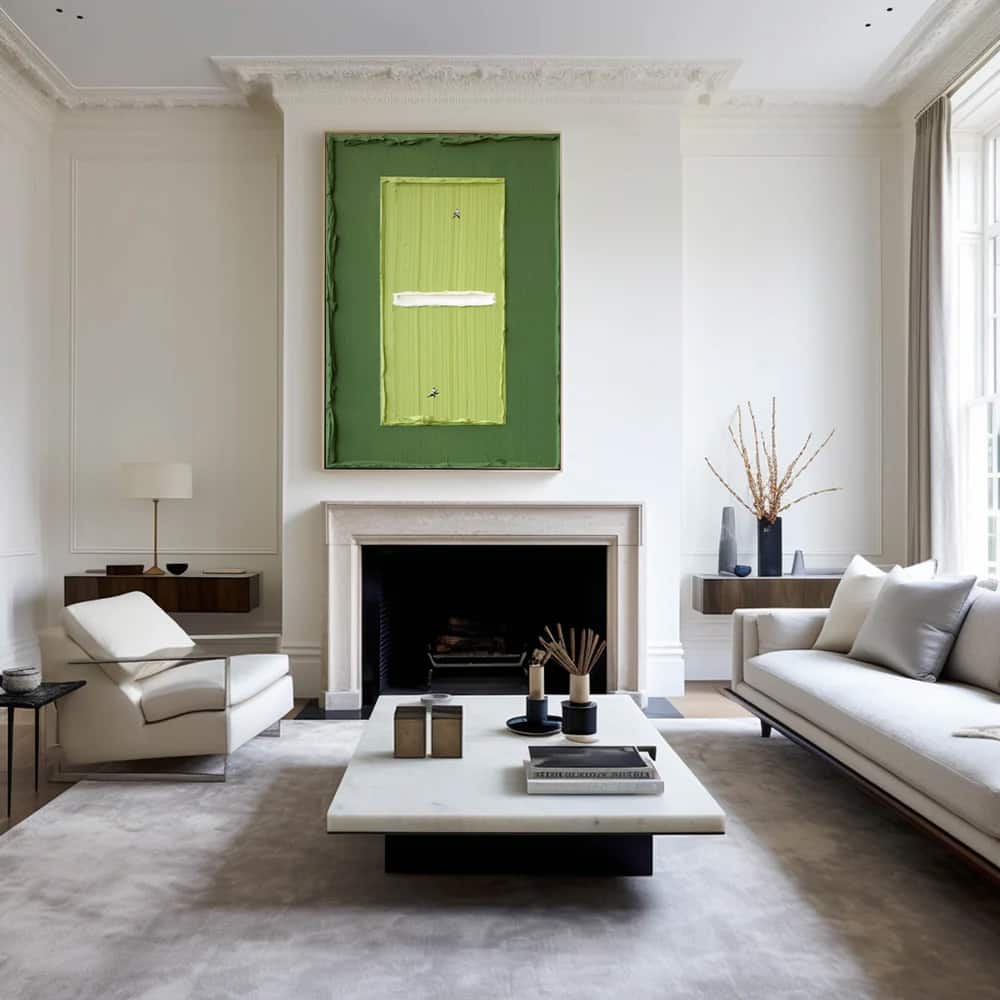 GREEN ABSTRACT ART "INNER COURT"