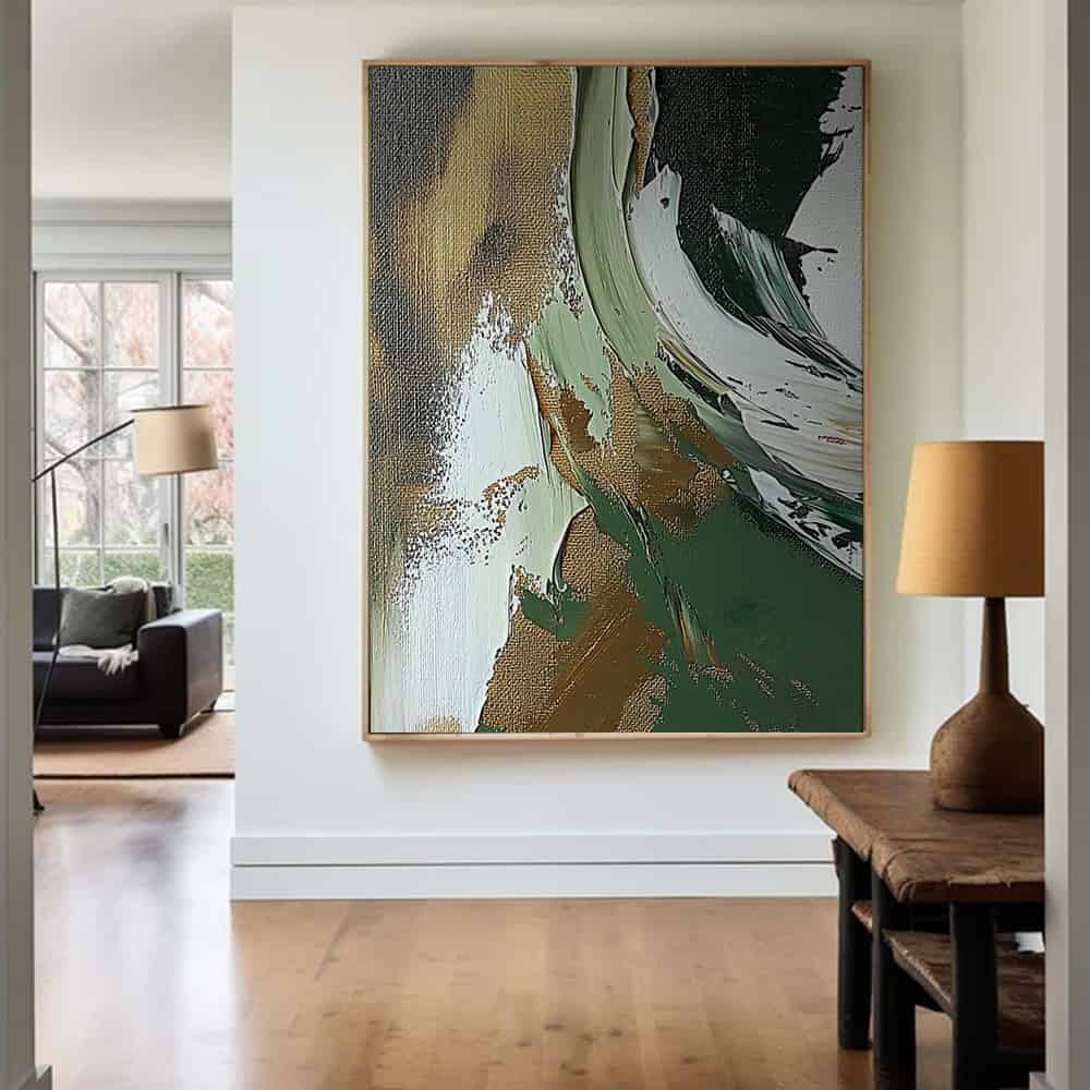 GREEN ABSTRACT ART "JADE CADENCE"