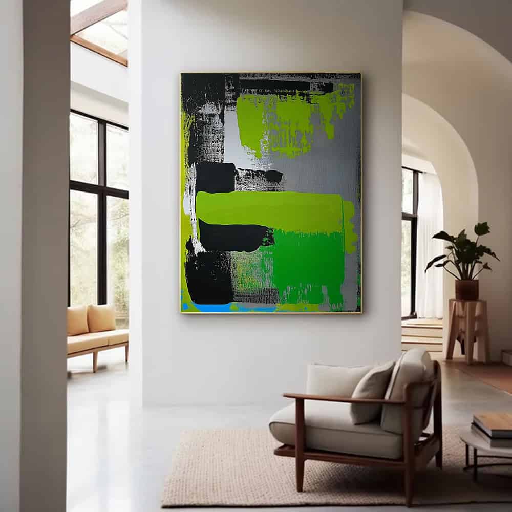 GREEN ABSTRACT ART "NEON SURGE"